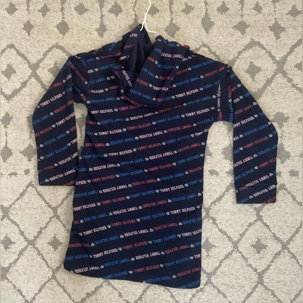 Tommy Hilfiger Girls 6X Signature Print Hoodie Sweatshirt Dress